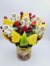 Holiday Fresh Fruit Arrangement W/Snowman